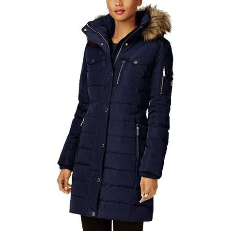 michael kors navy blazer womens|michael kors puffer jacket women's.